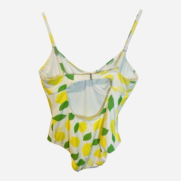 KATE SPADE Swimsuit Swimwear One Piece Ivory Lemon Size XL Beach Resortwear - Picture 2 of 6